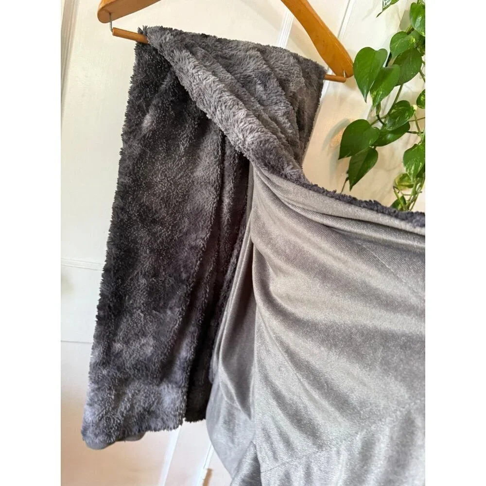 Large gray throw blanket